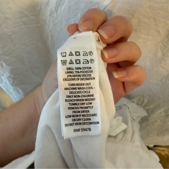 Rachel Zoe White Cotton Dress Floral Trim 18 Months - Picture 3 of 8